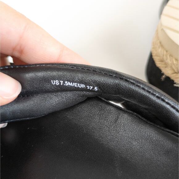 VINCE Black Forest Platform Espadrille Thong Slide Sandal Leather Women's 7.5 - Picture 8 of 8